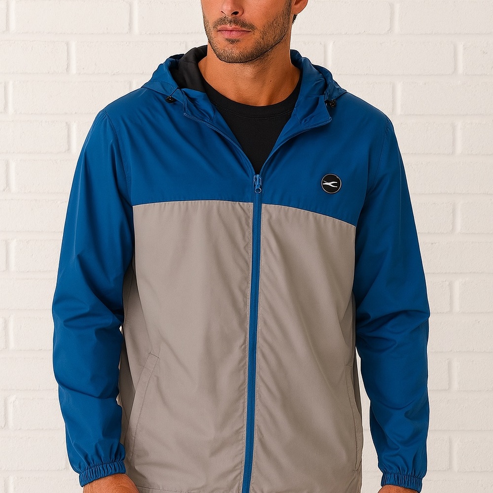 O'Neill Blue and Gray Windbreaker Jacket